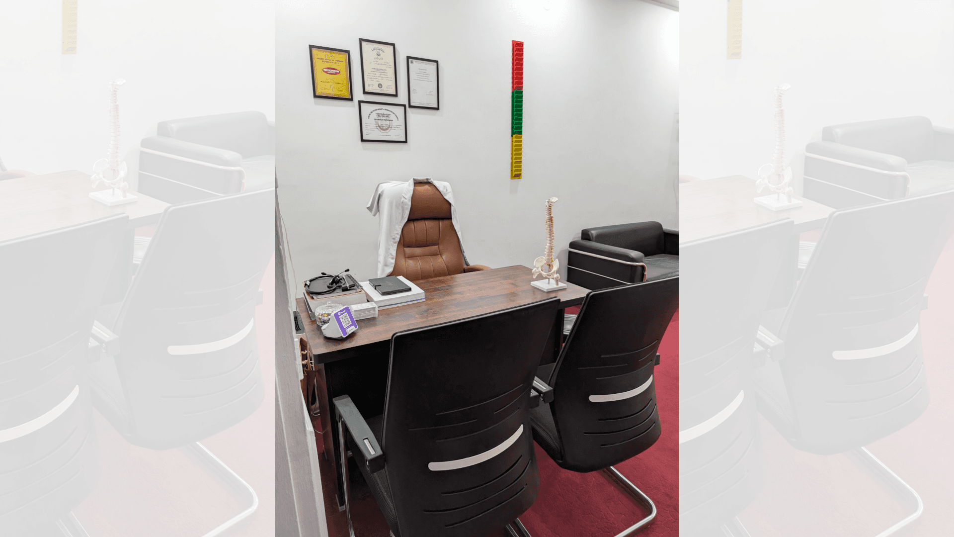 Clinic treatment area prepared for patient care