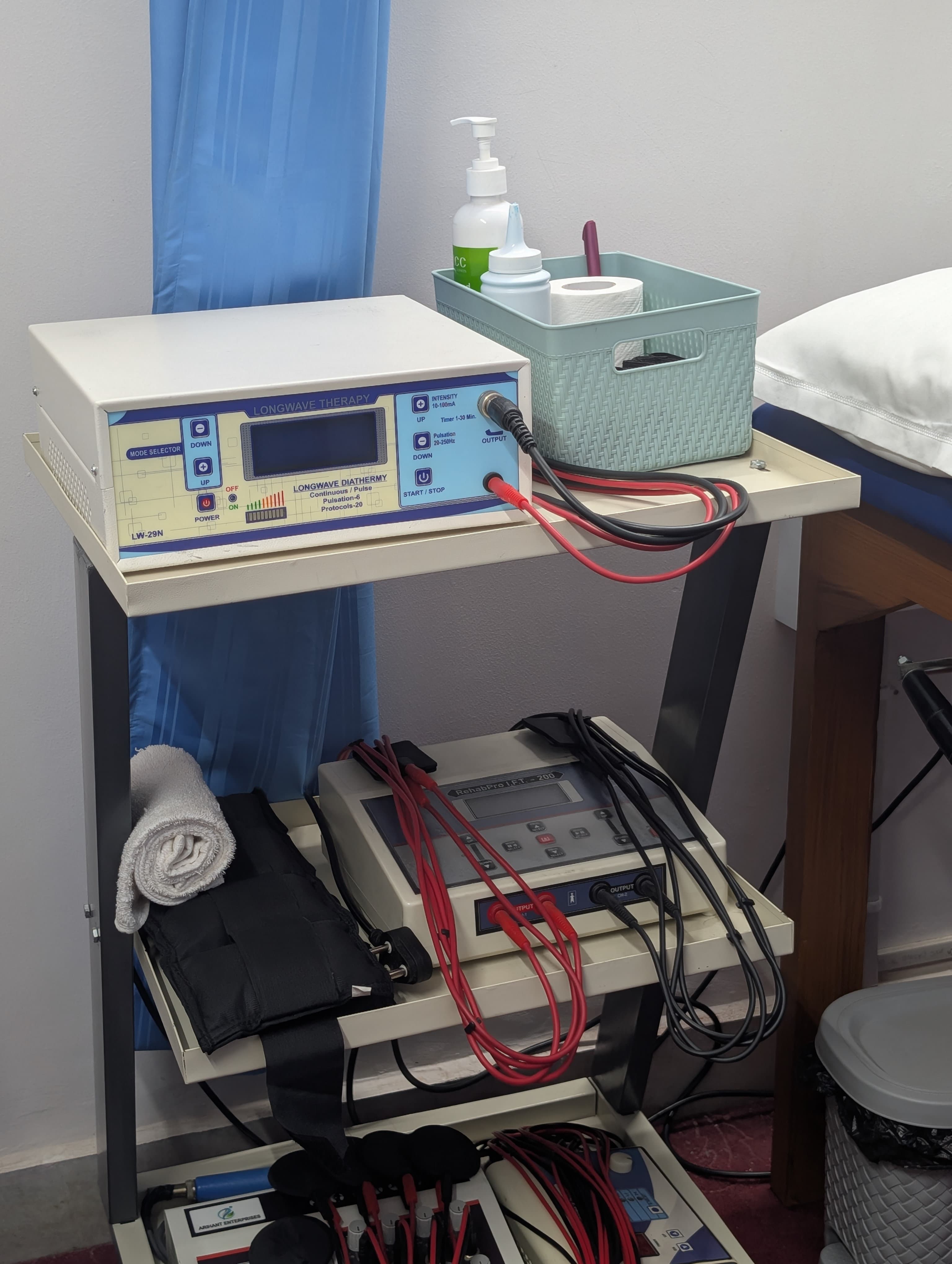 Electrotherapy equipment available at Trinay Physiotherapy clinic