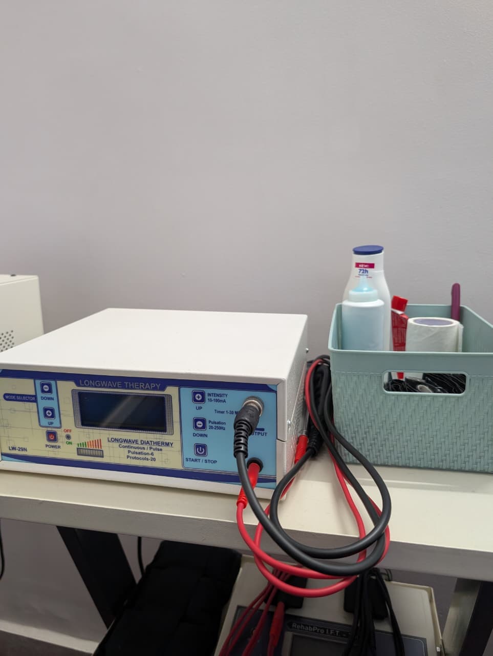 Physiotherapy equipment available at the clinic